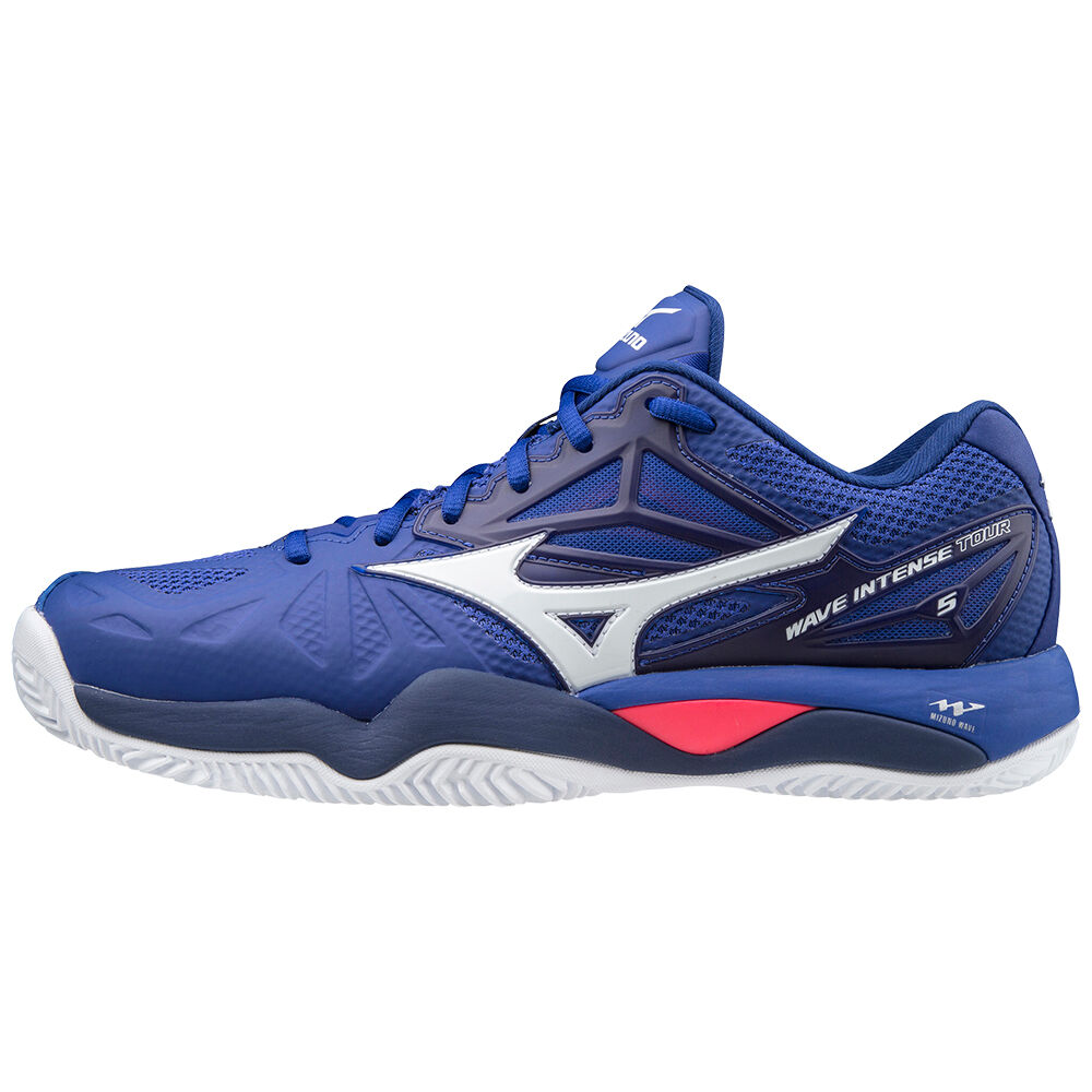 Scarpe Tennis Mizuno Wave Intense Tour 5 Cc Uomo - Blu/Bianche/Rosa - 87690-HIXK